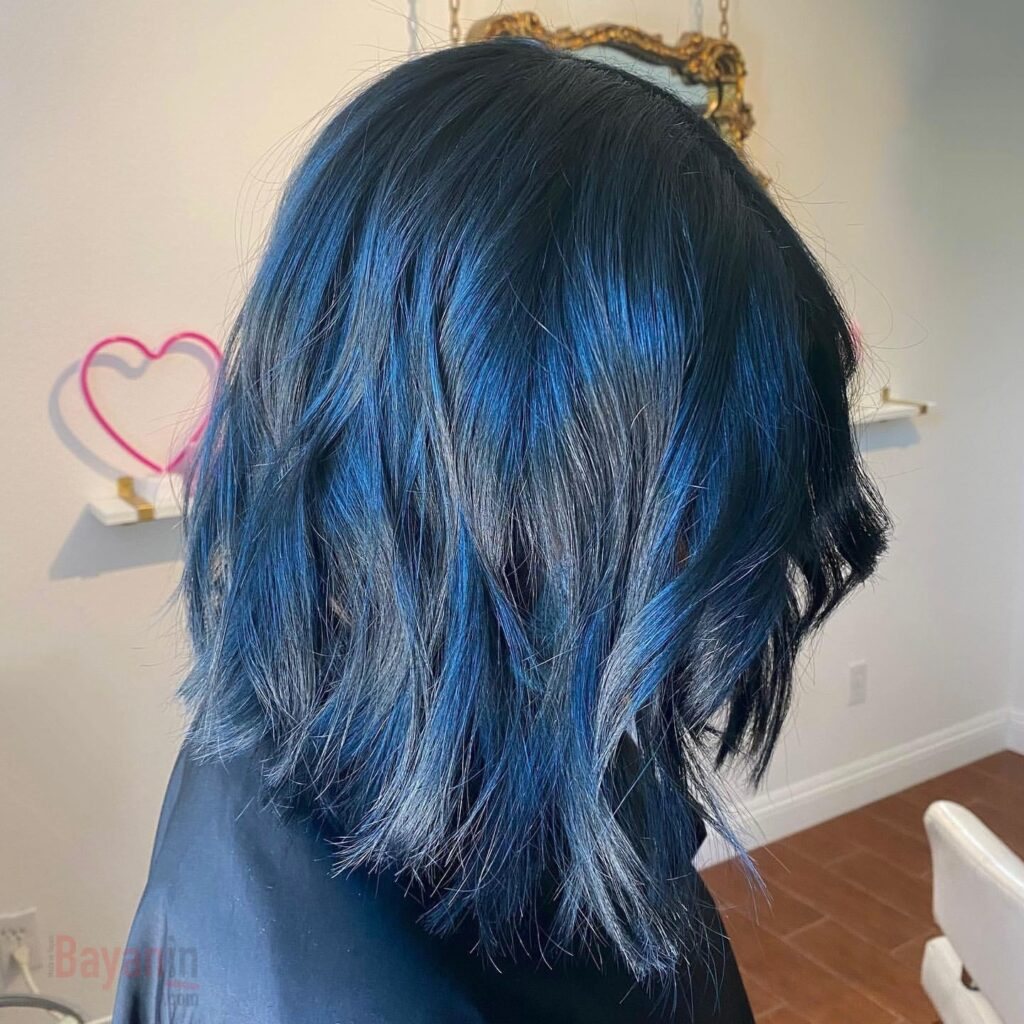 Half Black and Half Blue Hair