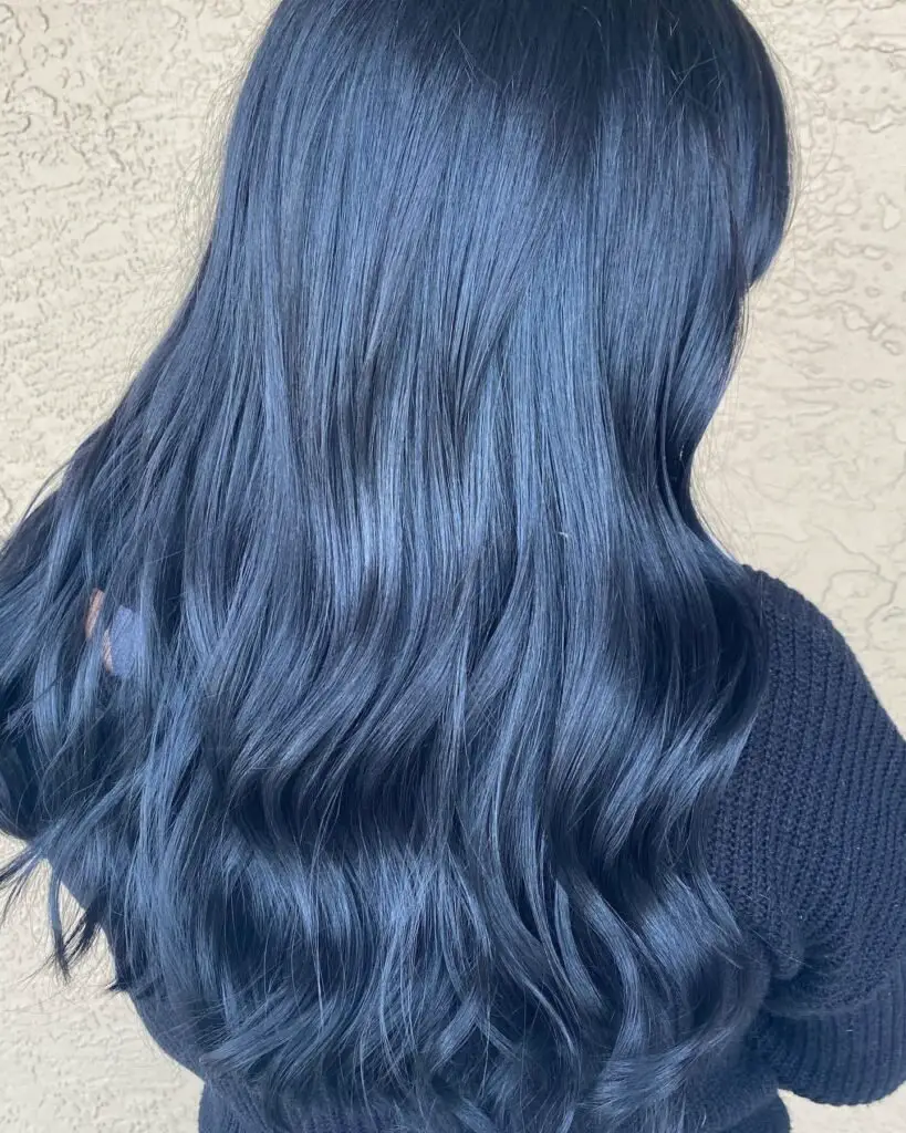 Ashy Blue to Black Hair Color